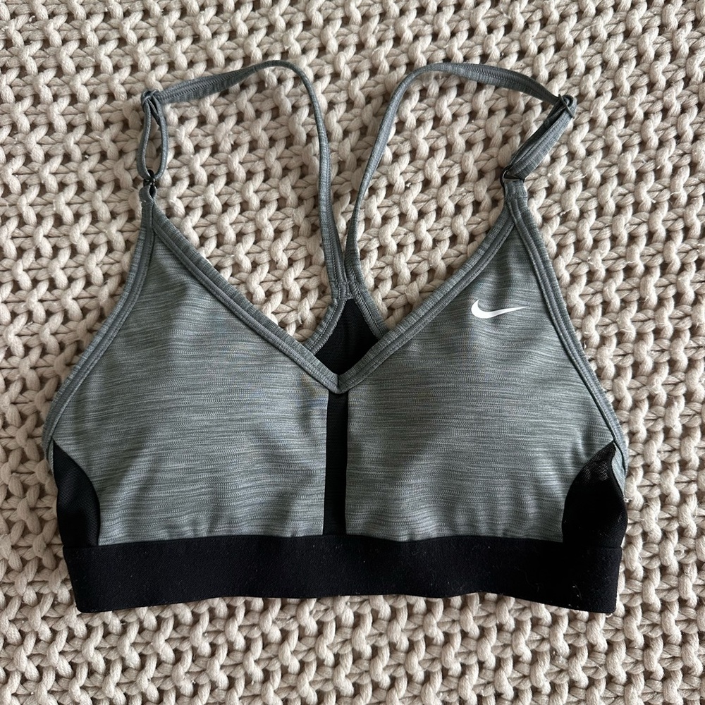 Nike Women's Black and Gray Sports Bra